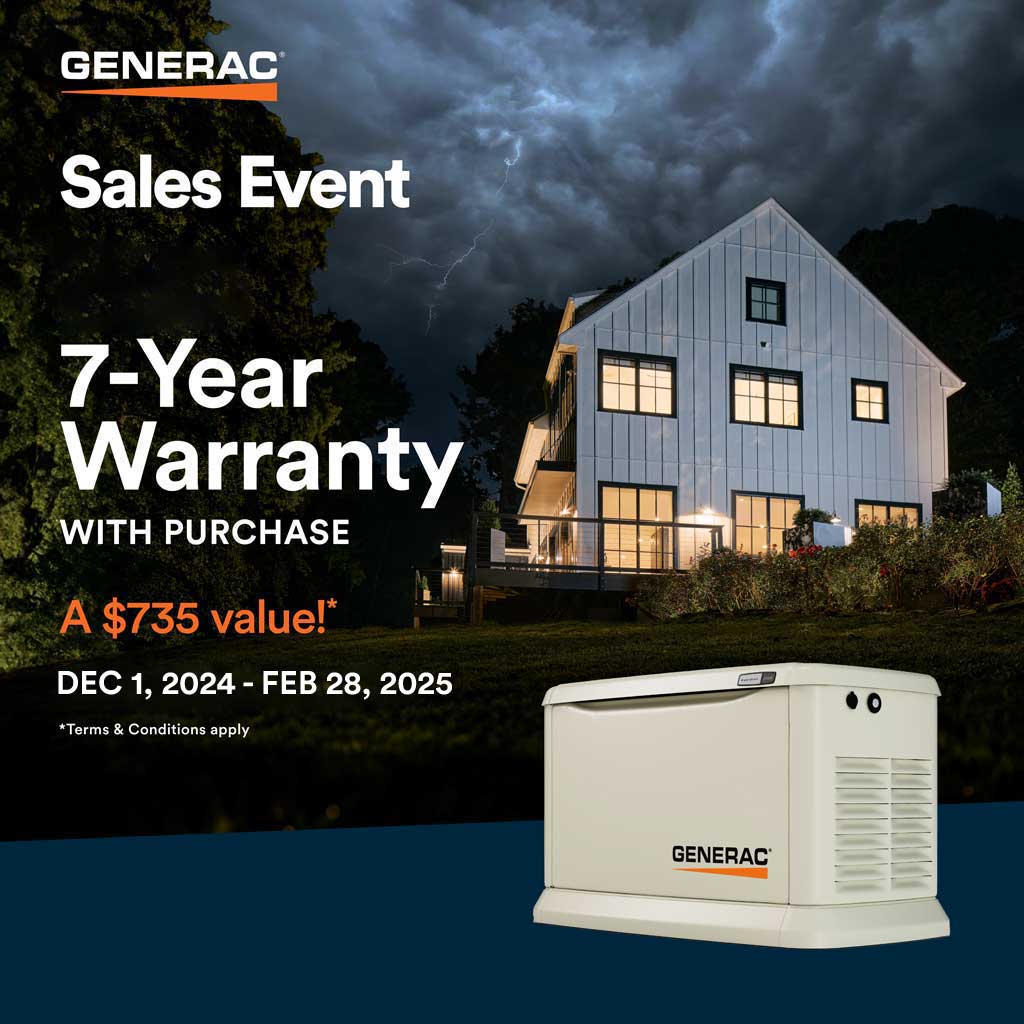 2025 OJ Mann Electric 7 Year Warranty Generac